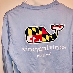 Vineyard Vines Blue Maryland Long Sleeve T Shirt